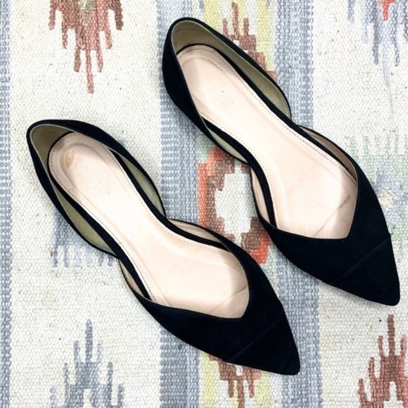 J. Crew Shoes - J.Crew Black Suede D'Orsay Flat's